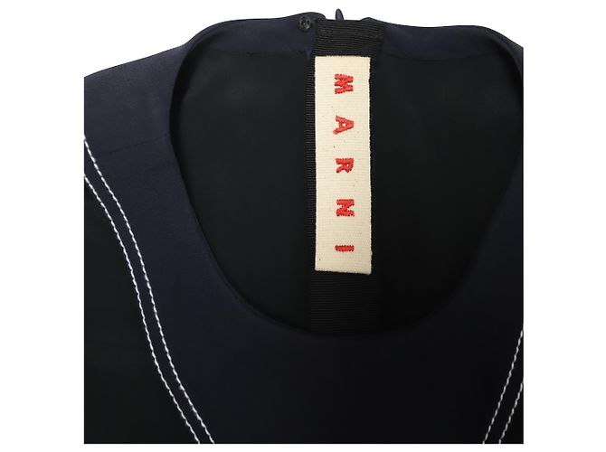 Abito Marni con pannelli in contrasto e cuciture in viscosa multicolor Stampa python - vista 7