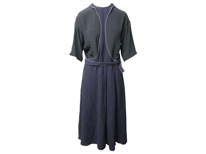 Abito Marni con pannelli in contrasto e cuciture in viscosa multicolor Stampa python - vista 9
