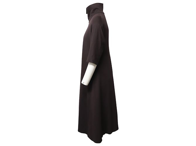 Vestido evasé de cuello alto de Jil Sander en modal marrón Castaño - vista 2