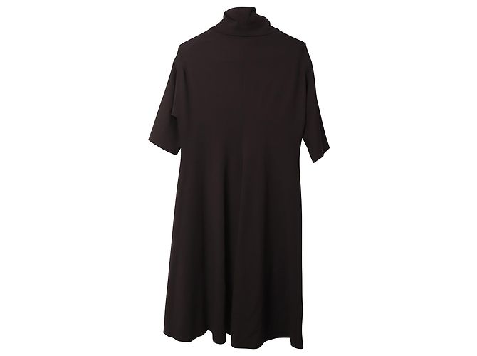 Vestido evasé de cuello alto de Jil Sander en modal marrón Castaño - vista 5