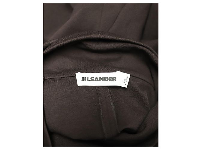 Vestido evasé de cuello alto de Jil Sander en modal marrón Castaño - vista 7