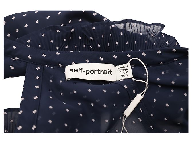 Self portrait Self-Portrait Plumetis Rüschentop aus blauem Polyester - Ansicht 4