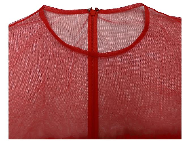 Mulberry Jillian abgestuftes Tüll-Minikleid aus rotem Nylon - Ansicht 6