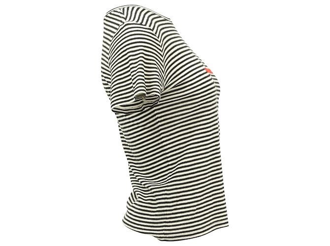 Camiseta de algodón negro con logo de rayas de Saint Laurent - vista 5
