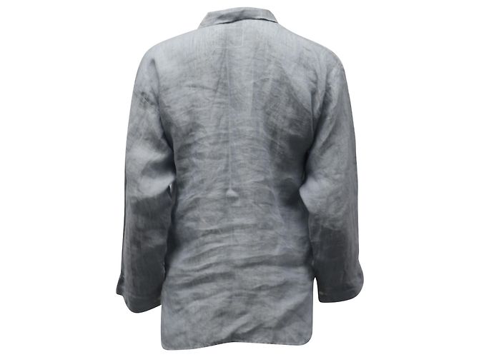 Ralph Lauren Chemisier à enfiler en lin gris - vue 2