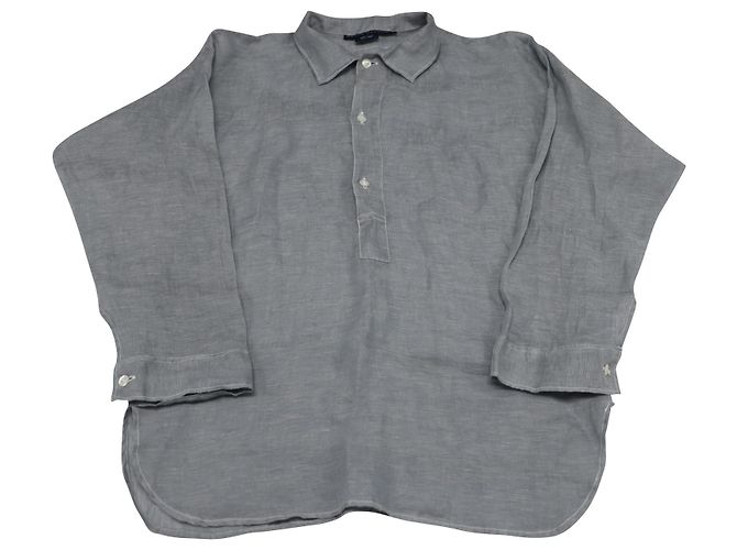Ralph Lauren Chemisier à enfiler en lin gris - vue 3