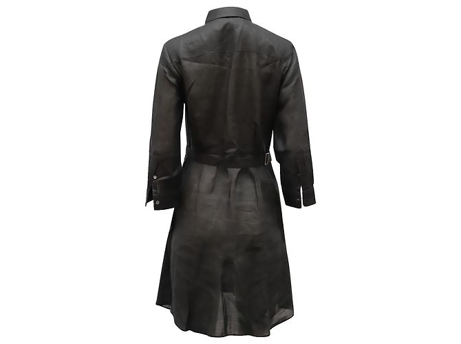 VESTIDO CAMISERO CON CINTURÓN THEORY Negro - vista 2