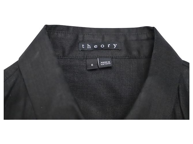 VESTIDO CAMISERO CON CINTURÓN THEORY Negro - vista 4