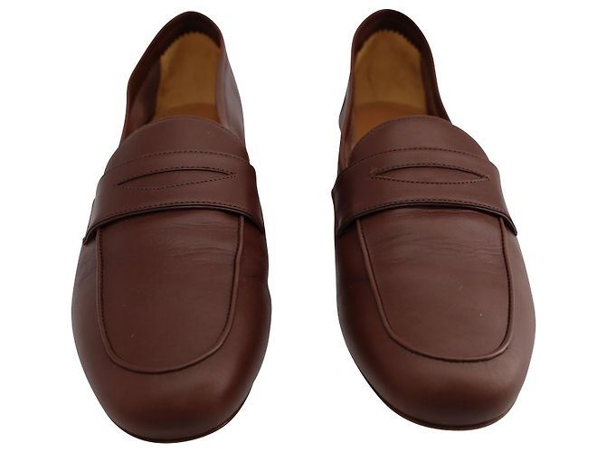 Mocassini Mansur Gavriel a Punta Rotonda in Pelle Marrone Cioccolato - vista 2