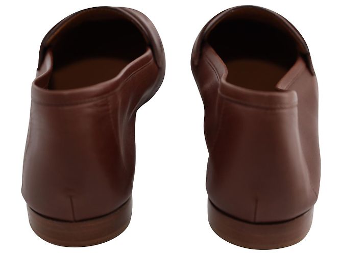 Mocassini Mansur Gavriel a Punta Rotonda in Pelle Marrone Cioccolato - vista 4