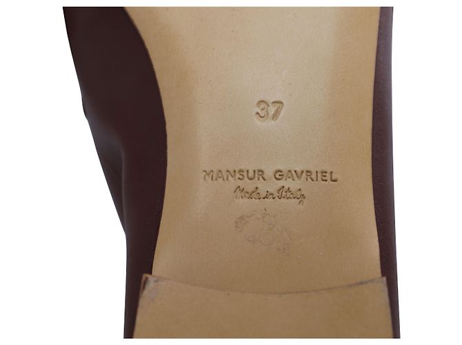 Mocassini Mansur Gavriel a Punta Rotonda in Pelle Marrone Cioccolato - vista 5