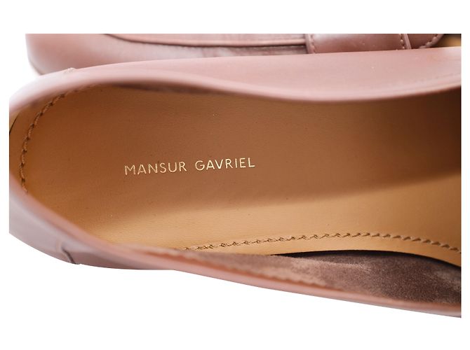 Mocassini Mansur Gavriel a Punta Rotonda in Pelle Marrone Cioccolato - vista 6
