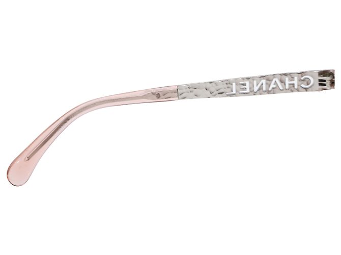 Gafas de sol rectangulares Chanel en acetato rosa - vista 7