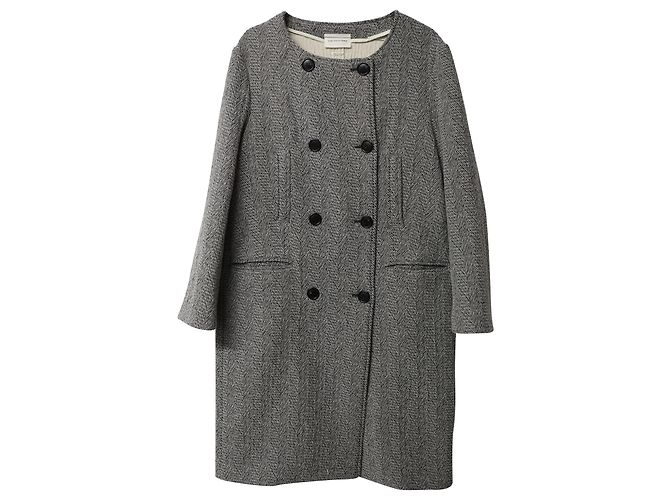 Abrigo de espiga Isabel Marant Etoile de lana gris - vista 4