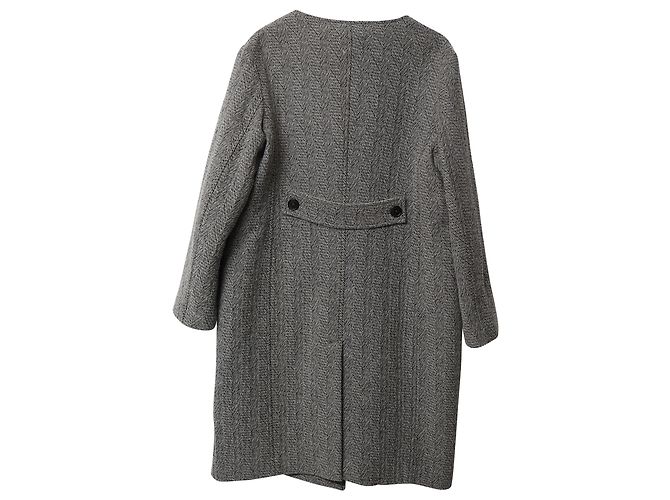 Abrigo de espiga Isabel Marant Etoile de lana gris - vista 5