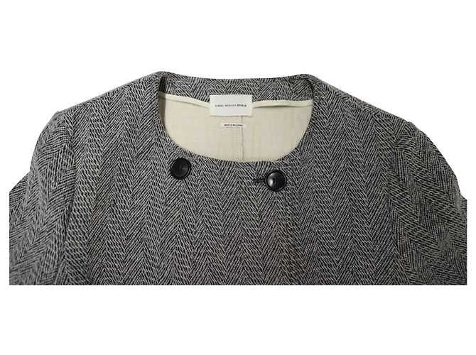 Abrigo de espiga Isabel Marant Etoile de lana gris - vista 6