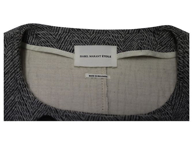 Abrigo de espiga Isabel Marant Etoile de lana gris - vista 7