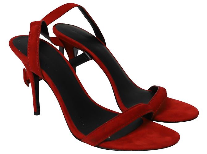 Alexander Wang Julie Riemchensandalen aus rotem Wildleder - Ansicht 3
