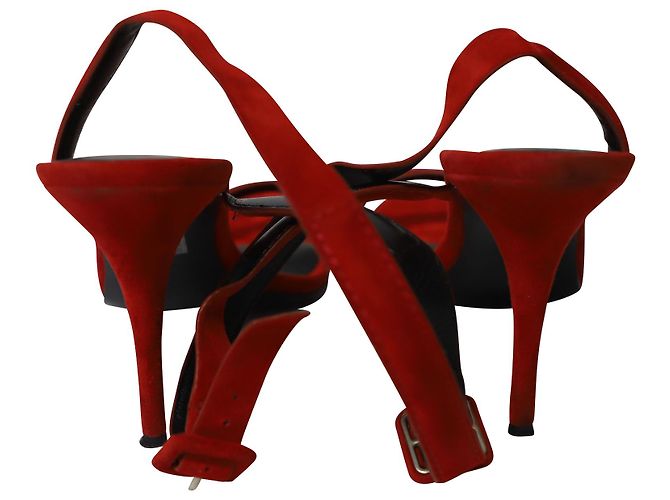 Alexander Wang Julie Riemchensandalen aus rotem Wildleder - Ansicht 4