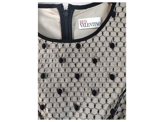 Abito in seta e pizzo nero Red Valentino - vista 4