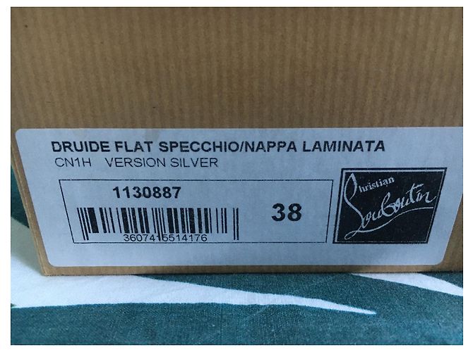 Christian Louboutin Druid Silver Leather Sandals Silvery - view 8