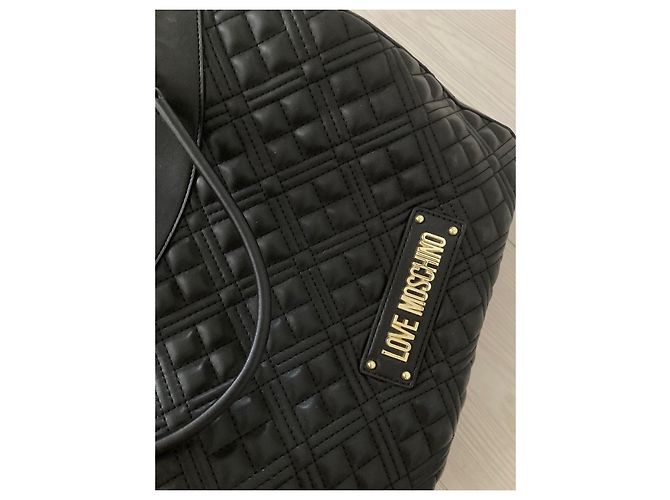 Borsa a mano Love Moschino nera trapuntata Nero - vista 7