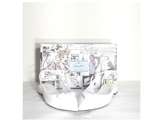 Sandalias Prada de charol blancas talla 39 Blanco - vista 4