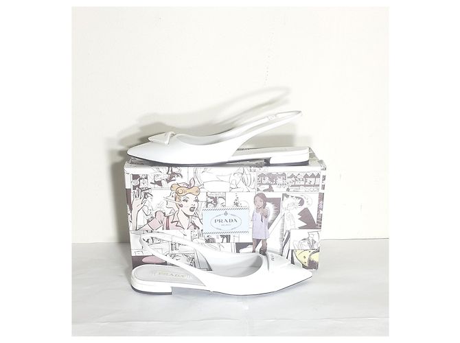 Sandalias Prada de charol blancas talla 39 Blanco - vista 5