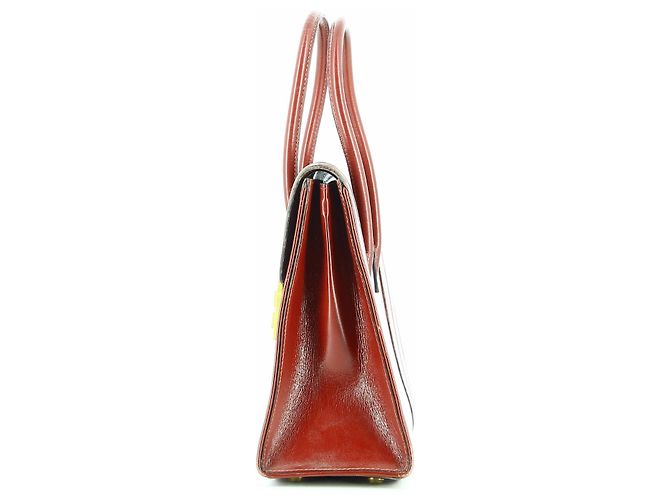 Drag Hermès Couro Hermes Borgonha 60saco de arrastar Bordeaux - vista 5
