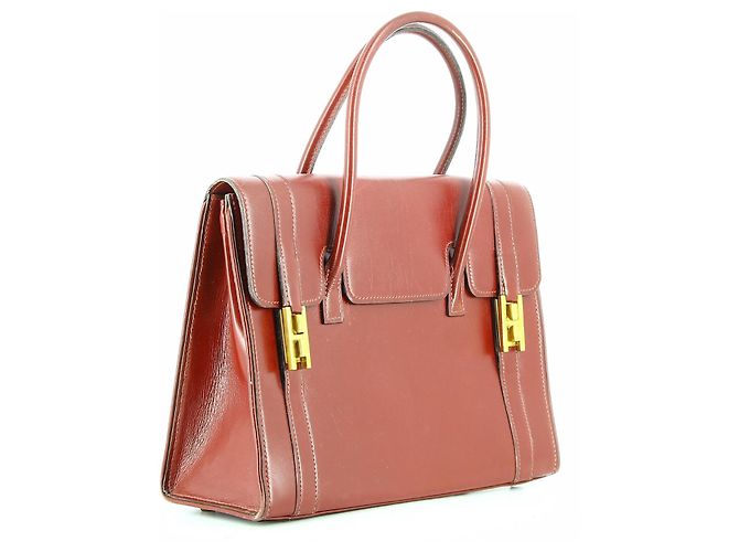Drag Hermès Couro Hermes Borgonha 60saco de arrastar Bordeaux - vista 6