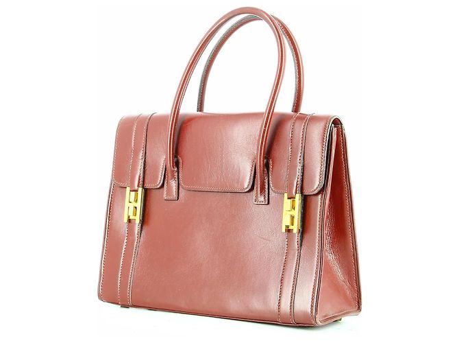 Drag Hermès Couro Hermes Borgonha 60saco de arrastar Bordeaux - vista 7