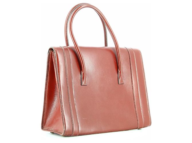 Drag Hermès Couro Hermes Borgonha 60saco de arrastar Bordeaux - vista 8