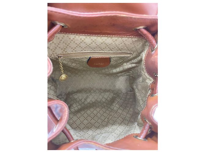 Bamboo Gucci Zaino vintage con manico in bambù Marrone Bronzo - vista 10