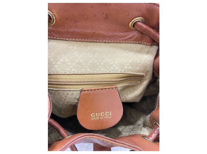 Bamboo Gucci Zaino vintage con manico in bambù Marrone Bronzo - vista 3