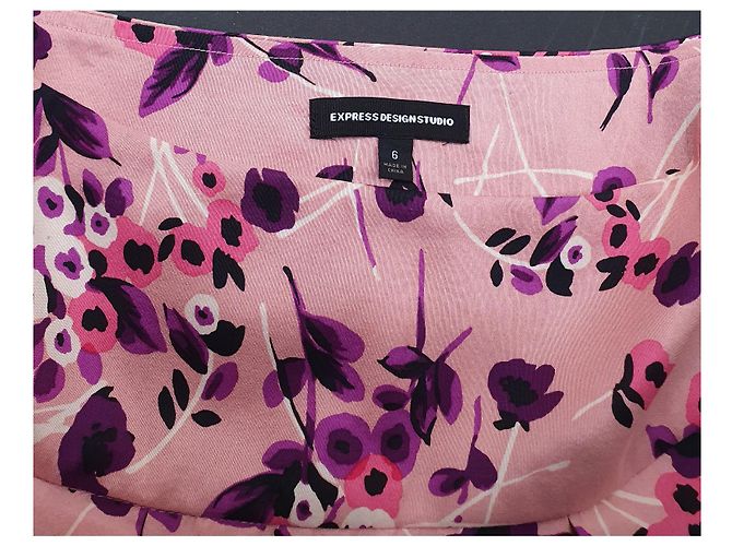 Autre Marque Falda midi de seda floral rosa Express Design Studio Multicolor - vista 4