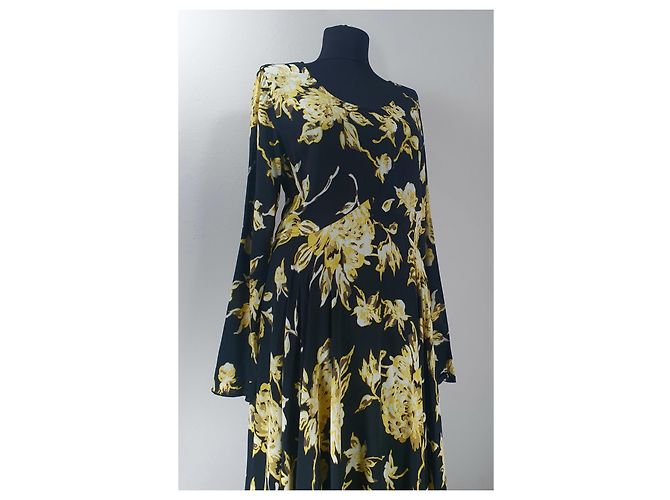 Free People Maxikleid Blumenmuster Schwarz Gelb - Ansicht 2