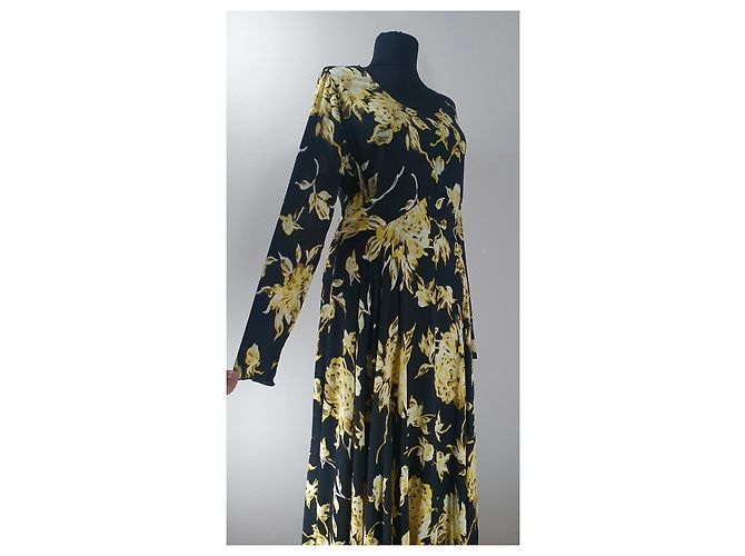 Free People Maxikleid Blumenmuster Schwarz Gelb - Ansicht 3