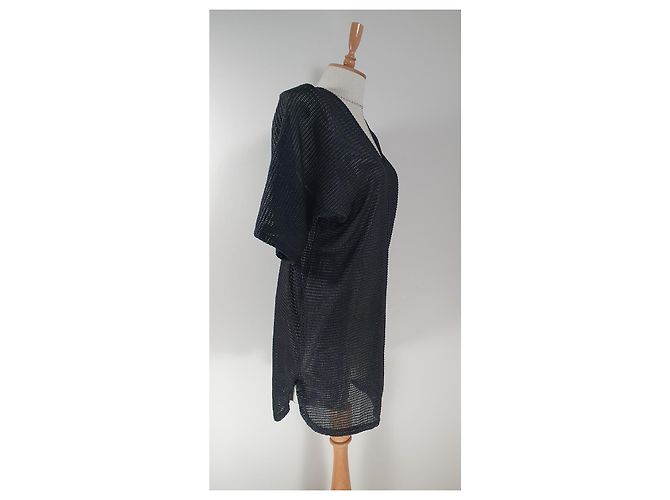 Autre Marque Rabens Saloner Mesh Kleid Tunika Schwarz - Ansicht 2