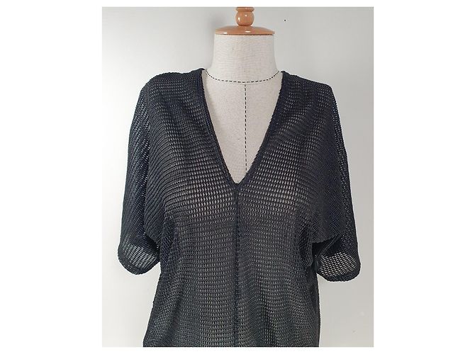 Autre Marque Rabens Saloner Mesh Kleid Tunika Schwarz - Ansicht 3