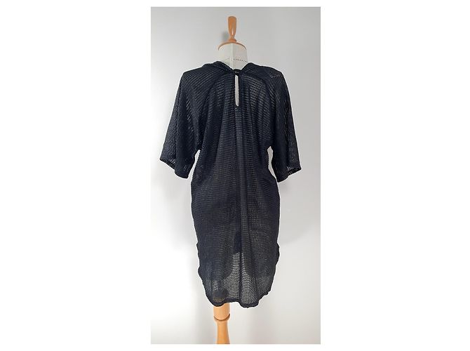 Autre Marque Rabens Saloner Mesh Kleid Tunika Schwarz - Ansicht 4