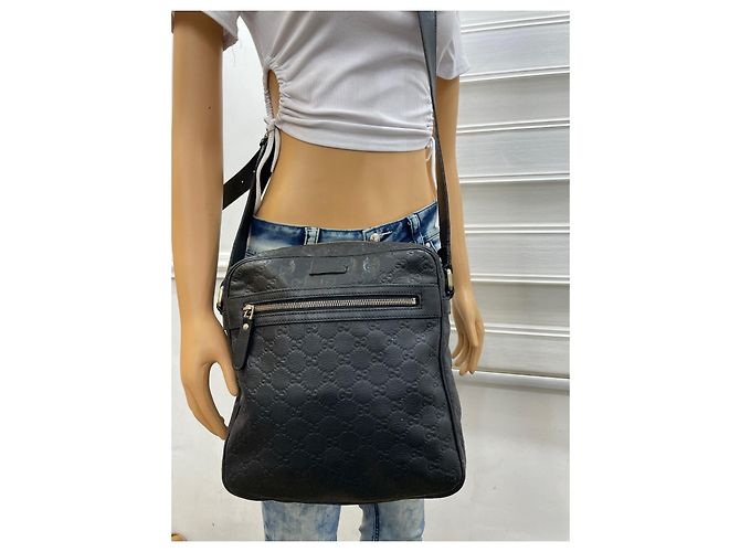 Gucci Borsa messenger unisex in pelle Nero - vista 10