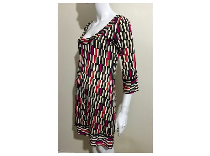 Diane Von Furstenberg DvF Aggie Seidenjersey Kleid Mehrfarben - Ansicht 2