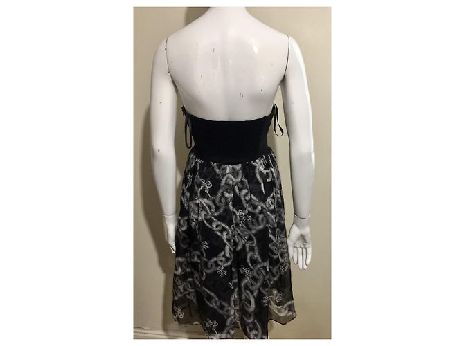 Diane Von Furstenberg vestido corsé de seda sin tirantes de DvF Negro Gris - vista 2