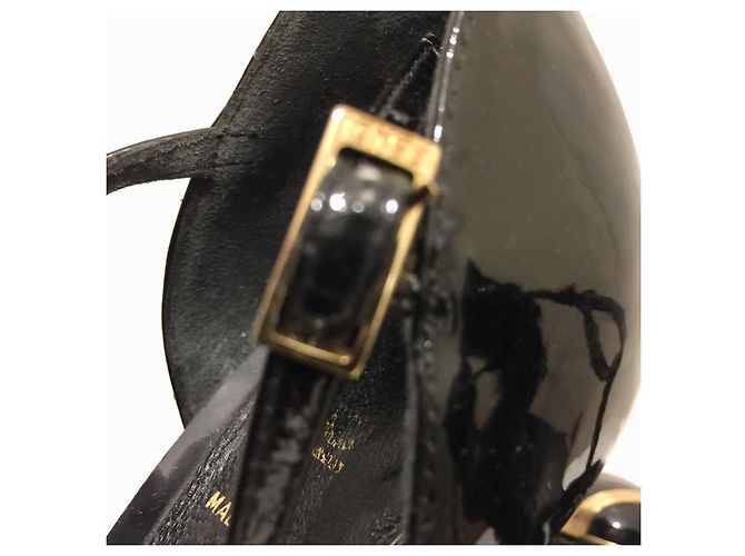Décolleté vintage Fendi peeptoe in vernice Nero - vista 8