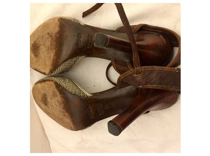 Sandali Fendi in rete metallica - vintage Argento D'oro - vista 5