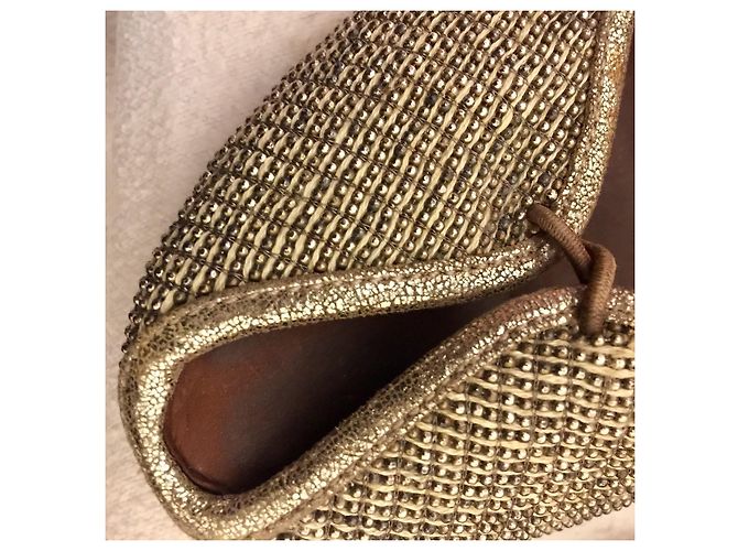 Sandali Fendi in rete metallica - vintage Argento D'oro - vista 7