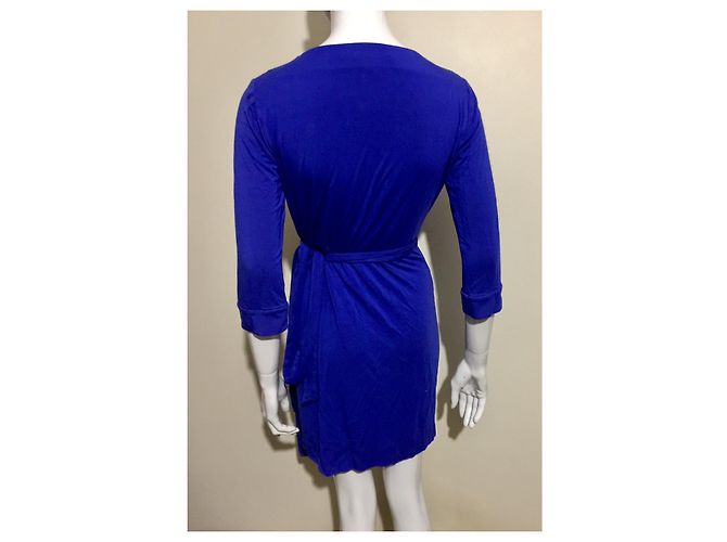 Diane Von Furstenberg DvF New Julian Two Mini-Wickelkleid Blau - Ansicht 2