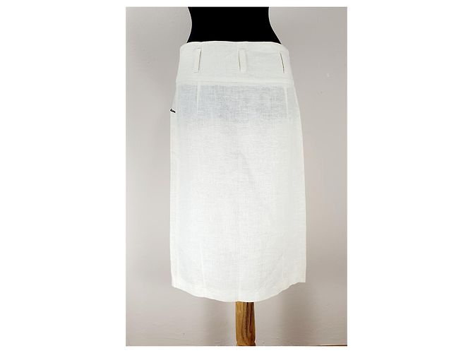 Autre Marque Falda midi de lino Casmose Copenhagen Blanca Blanco - vista 4