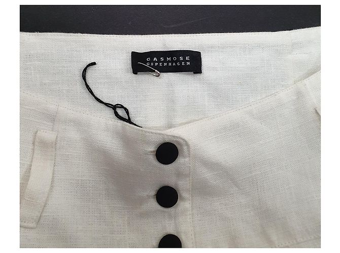 Autre Marque Falda midi de lino Casmose Copenhagen Blanca Blanco - vista 5