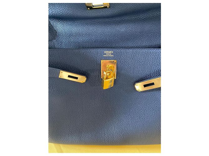 Borsa a mano Hermès Kelly 32 Blu in Pelle - vista 10